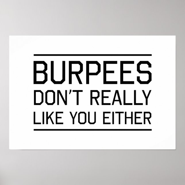 Poster Burpees também não gostam de você (Frente)