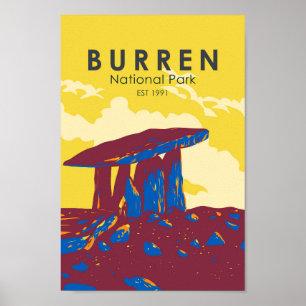 Poster Burren National Park Irlanda Viagem Art Vintage