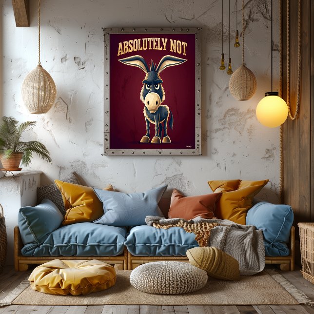 Poster Burro Absolutamente Não – Personagem de Desenho An (Criador carregado)
