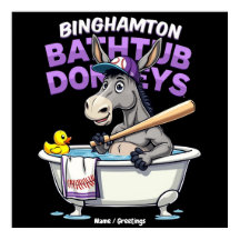 Burro de Banheira de Beisebol Engraçado de Bingham
