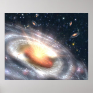 Poster Burst Com Estrelas e Buracos Negros