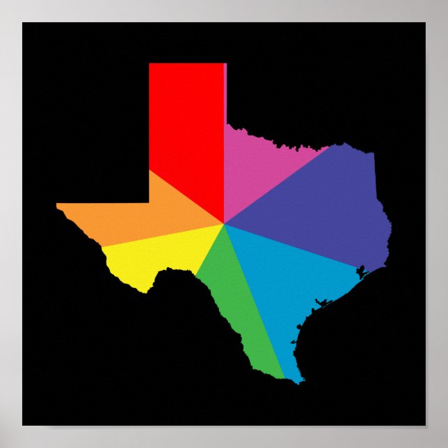 Póster burst de cores texas (Frente)