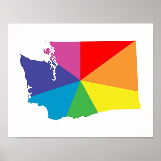 Poster burst de cores washington (Frente)
