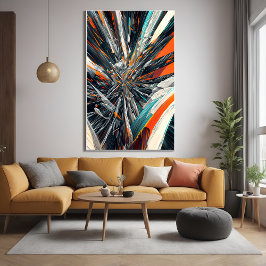 Poster Burst Dinâmico de Abstrato - Arte de Explosão Geom