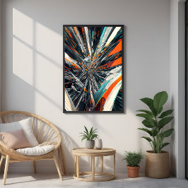 Póster Burst Dinâmico de Abstrato - Arte de Explosão Geom