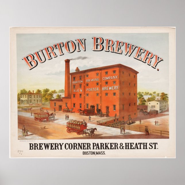 Poster Burton Brewery Boston Advertisement Massachusetts (Frente)