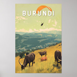 Poster Burundi Illustration Viagem Art Vintage