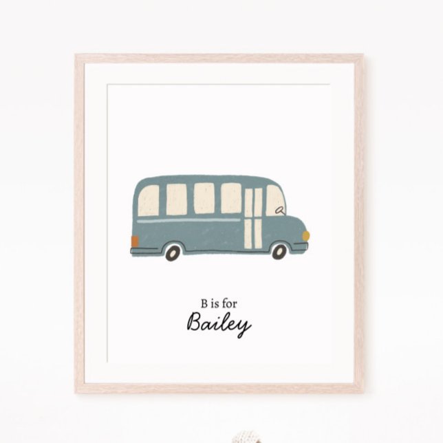 Poster Bus - Letra inicial Nursery Wall Art (Criador carregado)