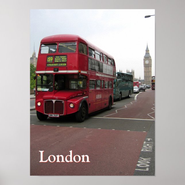 Poster Bus London de dois andares (Frente)