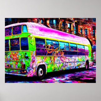 Poster Bus Street Art Abandonado