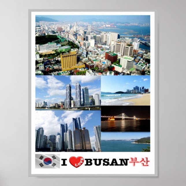 Poster Busan - Coreia do Sul - Eu Amo - (Frente)