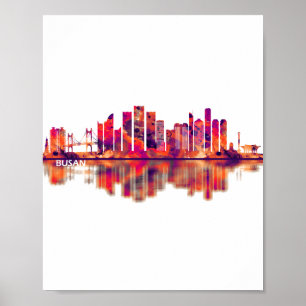 Poster Busan South Korea Skyline
