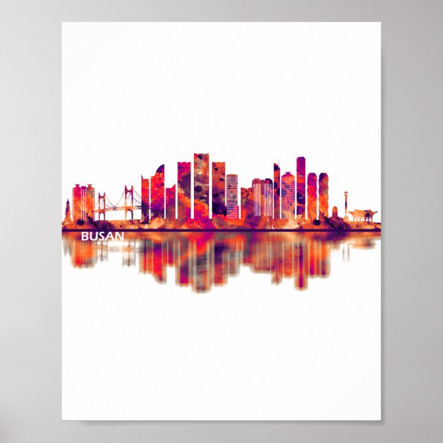 Poster Busan South Korea Skyline (Frente)