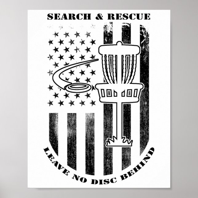 Poster Busca e Resgate de Disc Golf Não Deixe Nenhum Disc (Frente)