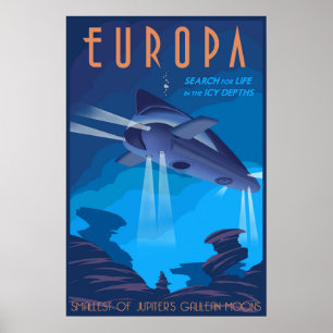 Poster Busca para a vida no Europa da lua de Jupiter