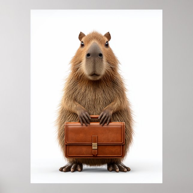 Poster Business Capybara com Briefcase (Frente)