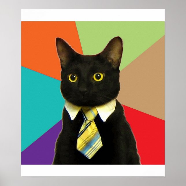 Poster Business Cat Advice Animal Memory (Frente)