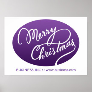 Póster Business Christmas Modern Swirn Type Purple