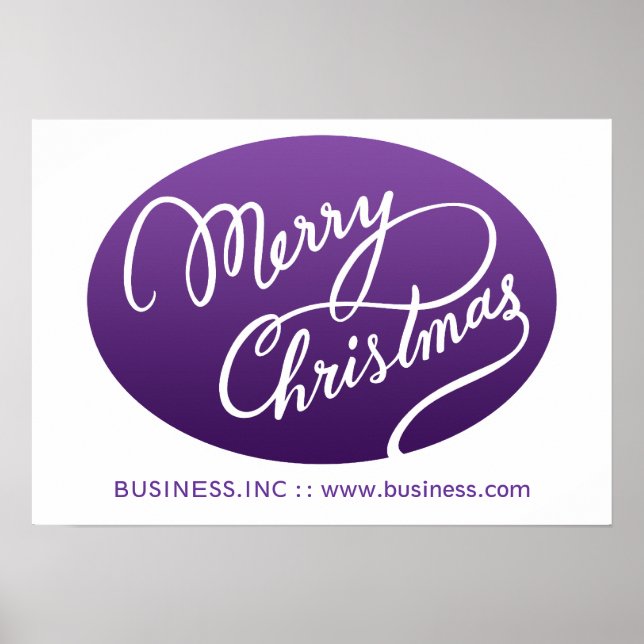 Póster Business Christmas Modern Swirn Type Purple (Frente)