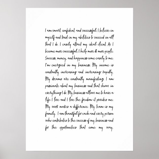 Poster Business Mindset Office Mantra (Frente)