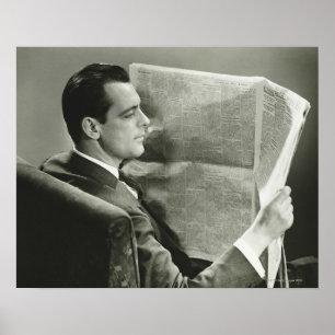 Poster Businessman Reading the Newspaper