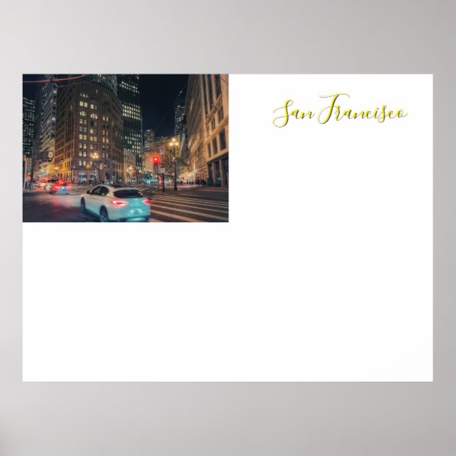 Poster Bustling San Francisco Cityscape Noite (Frente)