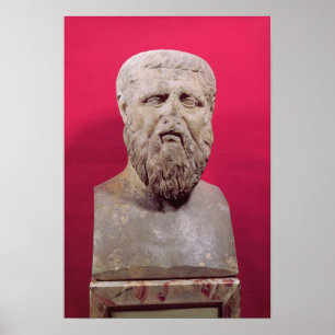 Poster Busto da cópia de Plato do século IV de um