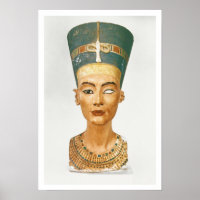 Busto da Rainha Nefertiti, vista de frente, do gar