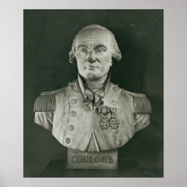 Póster Busto de Charles de Coulomb (Frente)