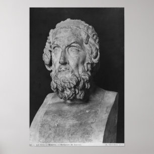 Póster Busto de Homer, período helenístico