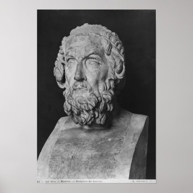 Póster Busto de Homer, período helenístico (Frente)