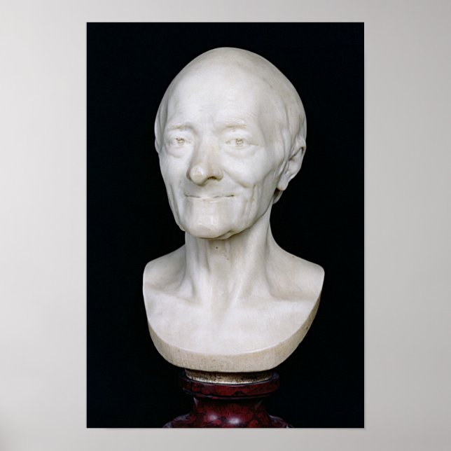 Póster Busto de Voltaire sem sua peruca, 1778 (Frente)