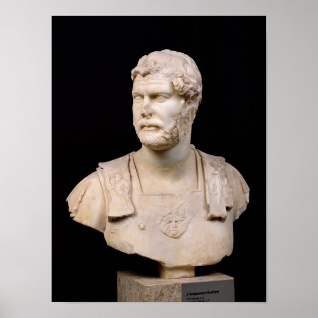 Poster Busto do imperador Hadrian encontrado em Creta (Frente)