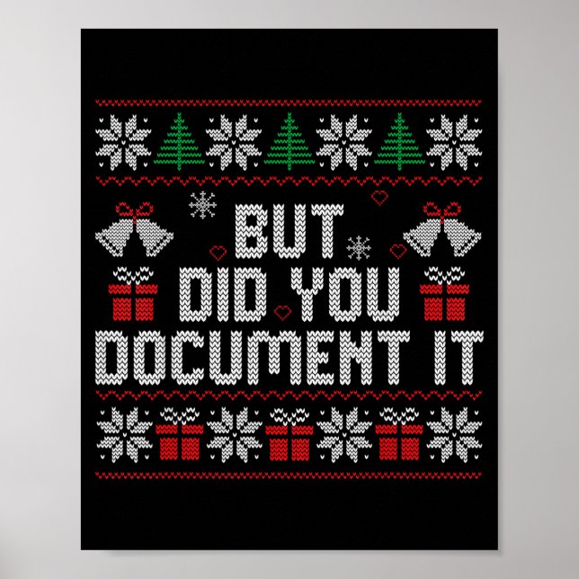 Poster But Did You Doent It Funny Office Christmas Ugly S (Frente)