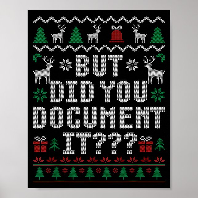 Poster But Did You Doent It Funny Office Christmas Ugly S (Frente)
