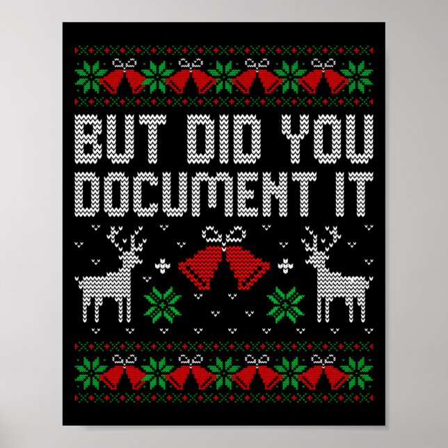 Poster But Did You Doent It Funny Office Christmas Ugly S (Frente)