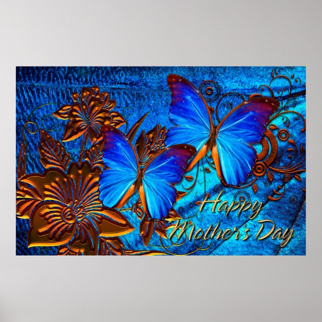 Póster Butterfly Art 35 Happy Dia de as mães (Frente)