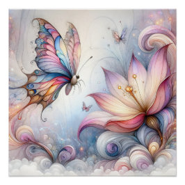 Póster Butterfly Art Posters Dorm Room Ideias for Girls