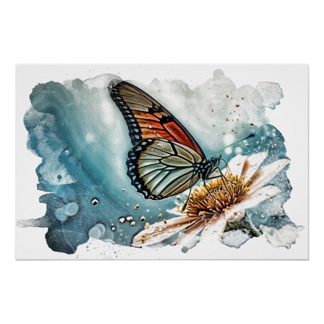 Póster *~* Butterfly Artística Creative Flower Gift AP52 (Frente)