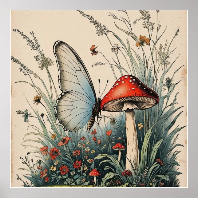 Poster Butterfly Beneath the Bloom (Frente)