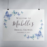 Poster Butterfly Bridal Shower Welcome Sign<br><div class="desc">Welcome guests to the bridal shower with his pretty butterfly design.</div>