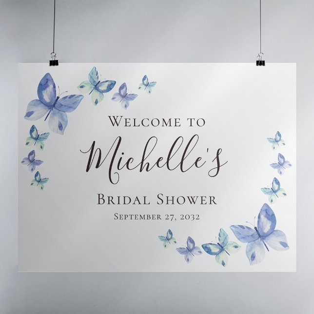Poster Butterfly Bridal Shower Welcome Sign (Criador carregado)