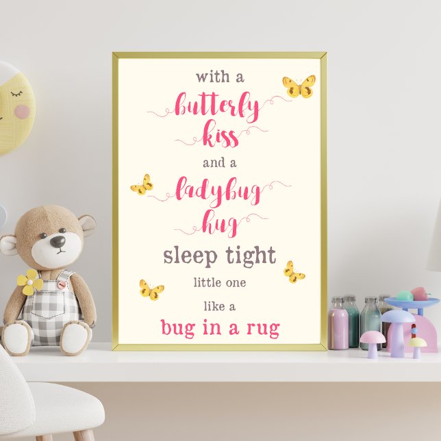 Poster Butterfly Kiss & Ladybug Hug Nursery Poem (Criador carregado)