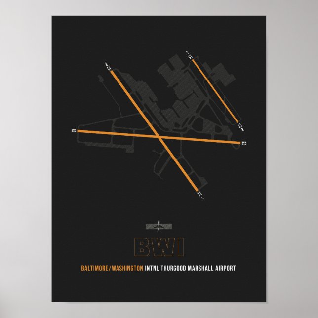 Poster BWI - Diagrama do Aeroporto de Baltimore/Washingto (Frente)