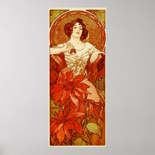 Poster byAlphonse Mucha da ilustração do rubi