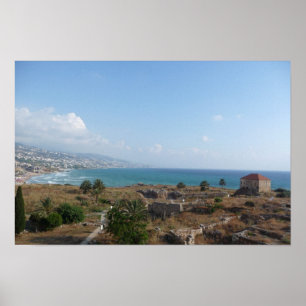 Póster Byblos Líbano, vista para o mar