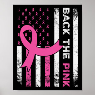 Poster Byck Fita Cor-De-Rosa Bandeira Americana Cancer A