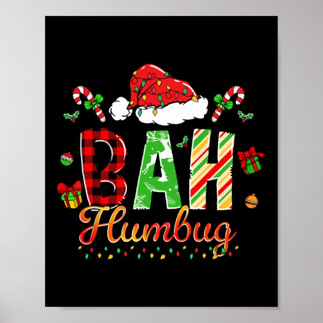 Poster Byh Humbug Funny Sarcastic Christmas Doodle Groovy (Frente)