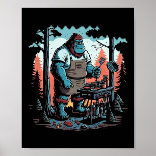 Poster Byrbecue Mestre de Churrasco de Gripe do Chef Bigf