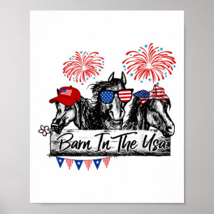 Poster Byrn Nos Eua Cavalos Engraçados Cavalo 4 De Julho